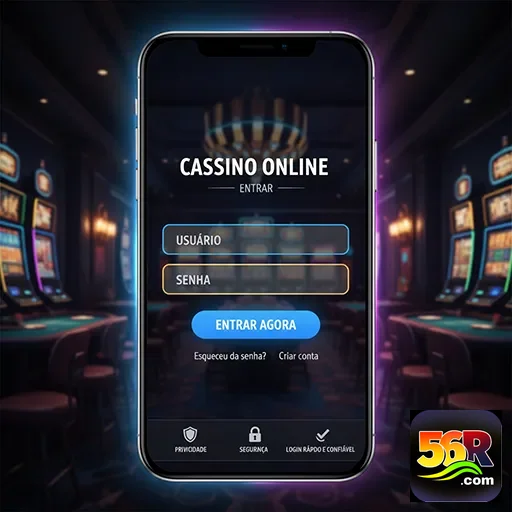 Ilustração de Experimente o aplicativo cassino 56r com acesso móvel ágil