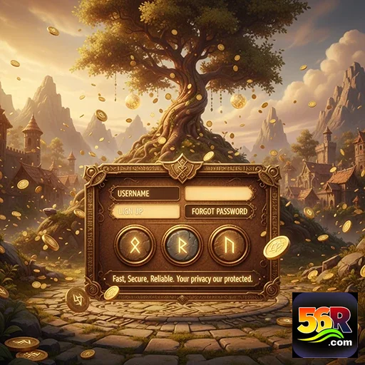 Ilustração de Descubra a plataforma de jogos 56r com segurança reforçada